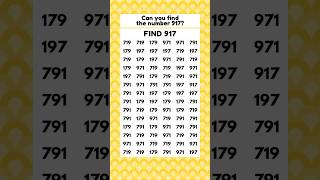 Focus Test: Find the Number Before Time Runs Out! (917) #findthenumber #numberquiz #shorts