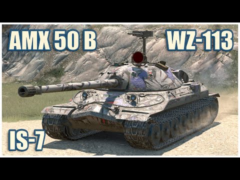 Видео: ИС-7, WZ-113 & AMX 50 B • WoT Blitz Gameplay