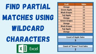 Excel Countif with wildcard (*) character