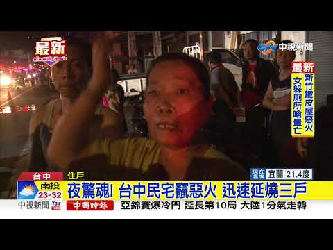 夜驚魂! 台中民宅竄惡火 迅速延燒三戶│中視新聞 20191015