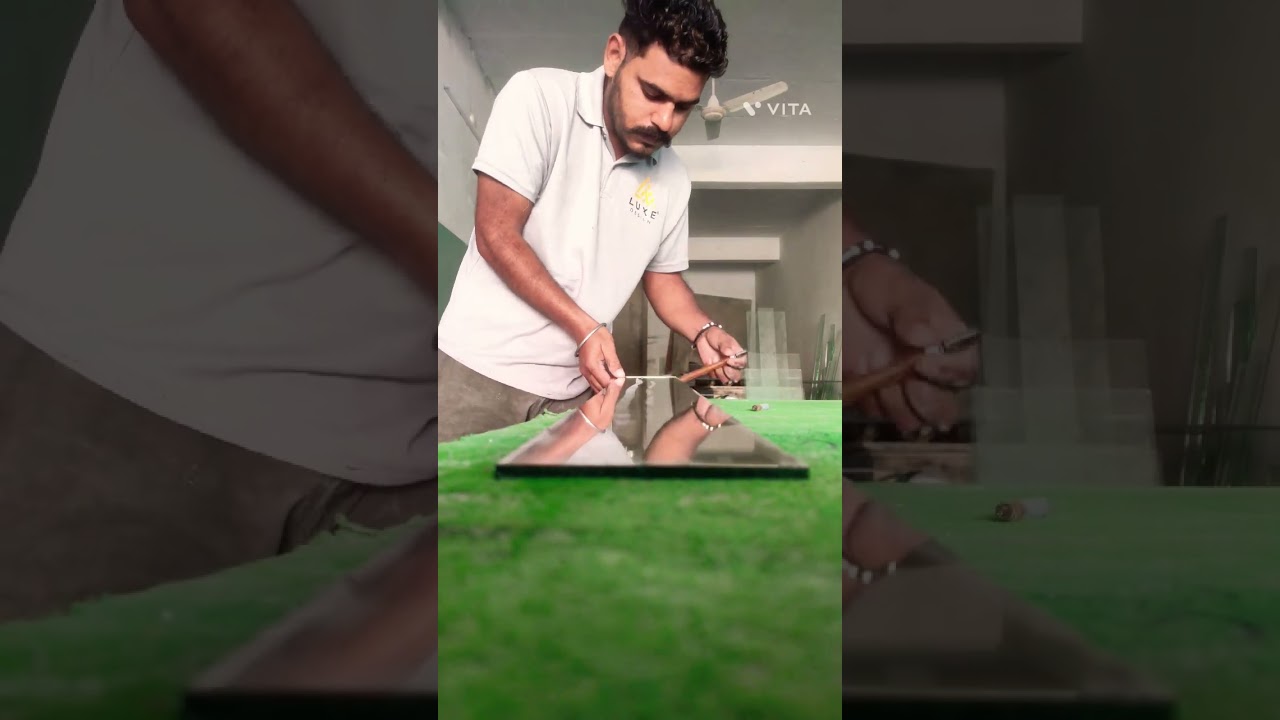 Glass cutting😱 #trending #glasscutting #glasswork #viral #shorts