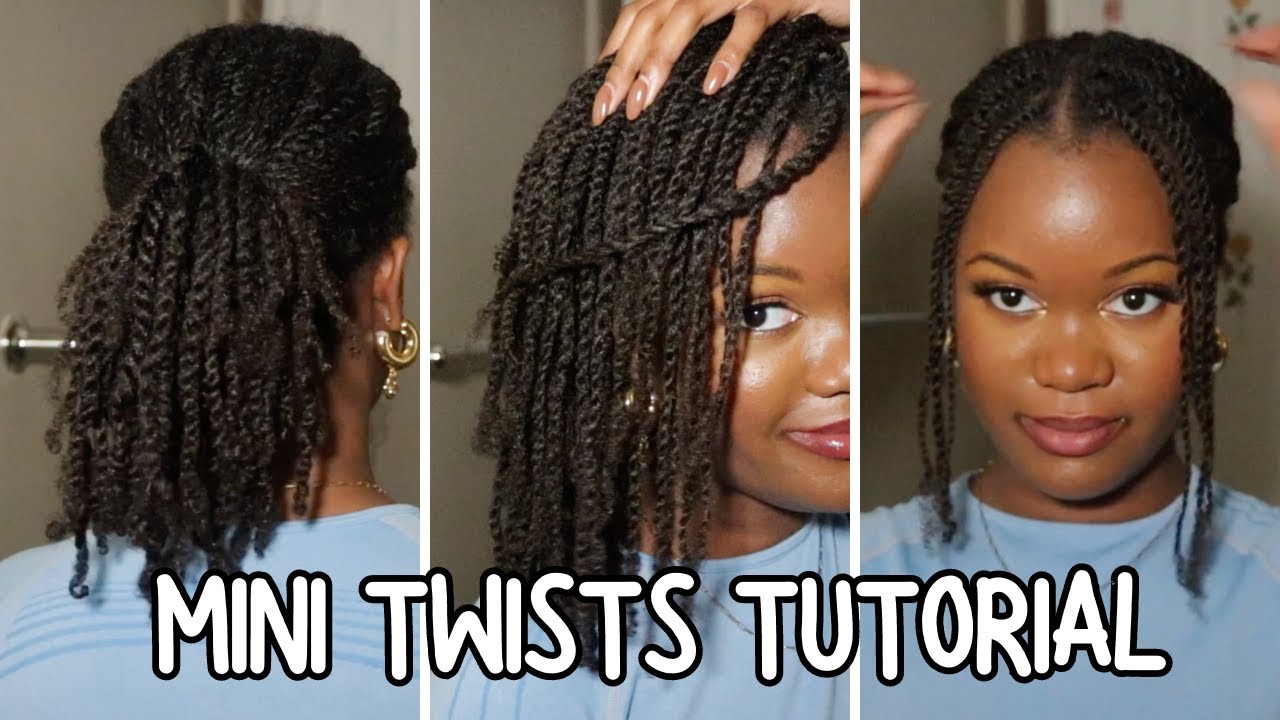 MINI TWISTS ON 4C BLOWN OUT HAIR DOING MINI TWISTS FOR THE FIRST TIME