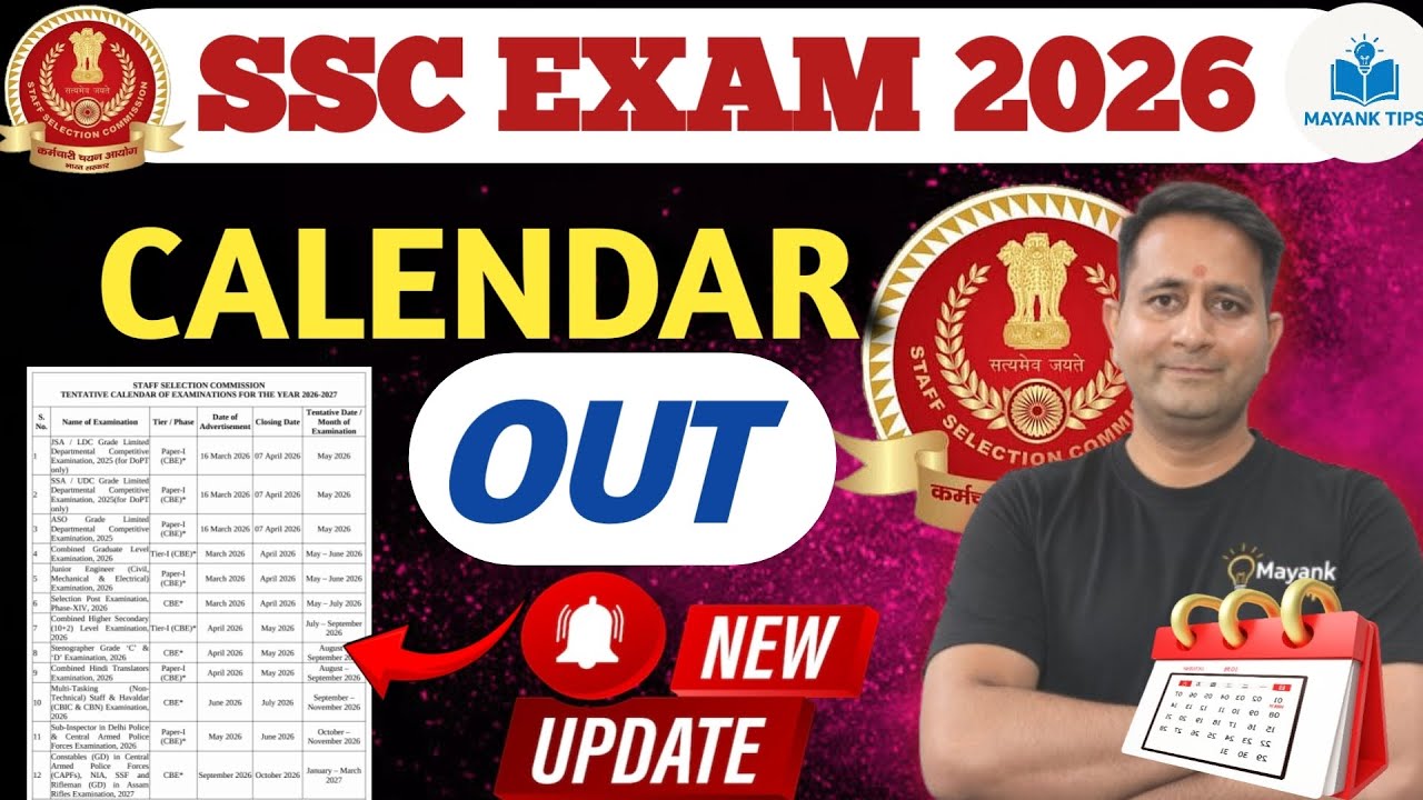 SSC Calendar 2026 | SSC CGL/CHSL/CPO/MTS/GD/Steno/Phase लिए Best Plan |Complete Preparation Strategy