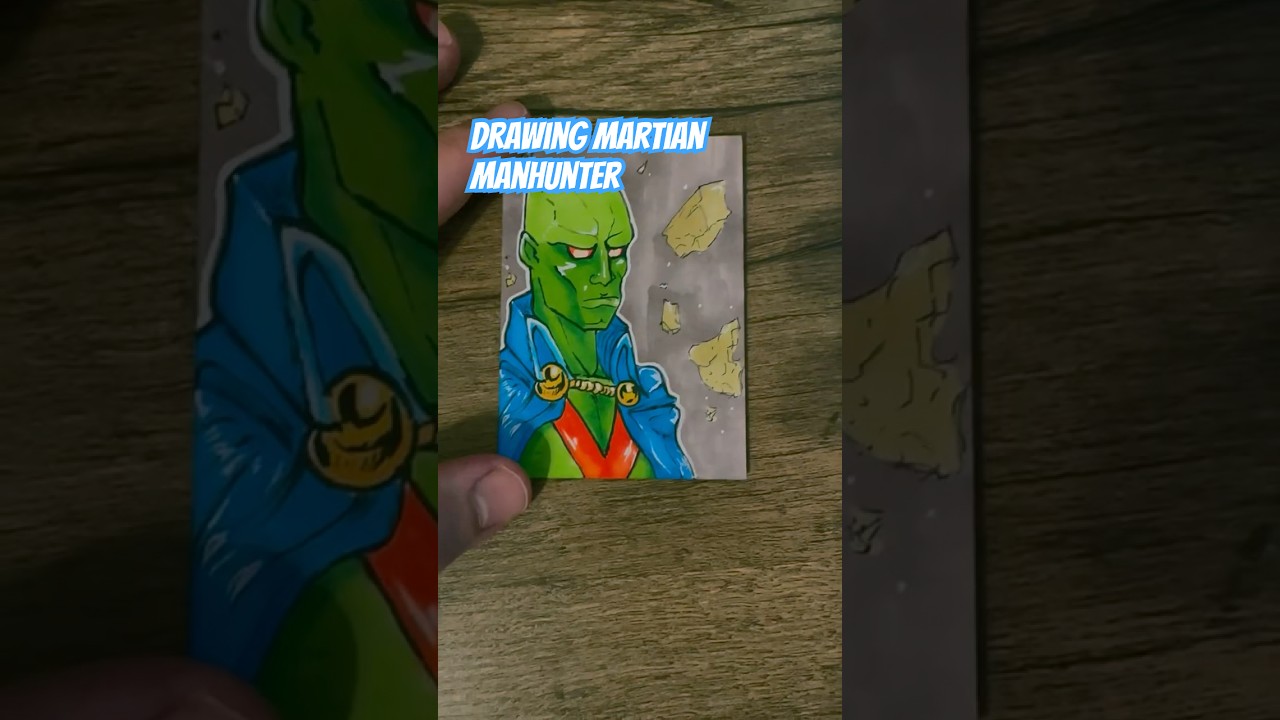 Drawing Martian Manhunter Sketch Cards 