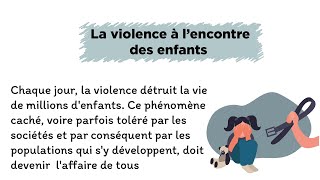 موضوع العنف ضد الأطفال: تعلم الفرنسية تدرب على القراءة وطور النطق لديك | Violence contre les enfants