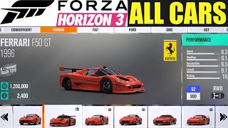 Forza Horizon 3 car list - From Ford to Ferrari