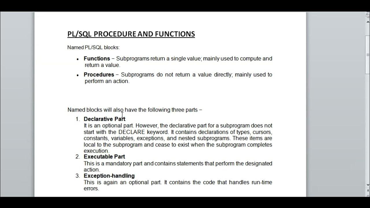 Oracle Procedure and function interview questions - YouTube