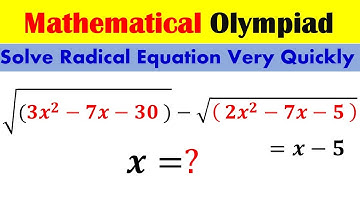 International math Olympiad, How to solve the Radical Equation, Math Olympiad Training @PreMath