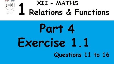 Kerala State 12th maths - Relations & Functions in Malayalam - Part 4 - Exercise 1.1