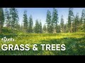 Quickly scatter grass and trees on terrain in unity