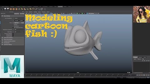 Cartoon animals). Fish 3d modeling in Autodesk Maya 2016