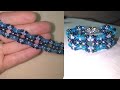 Kristal ve kumboncukla bileklik yapımı * Ажурный браслет из бисера и кристалла * Elegant bracelet *