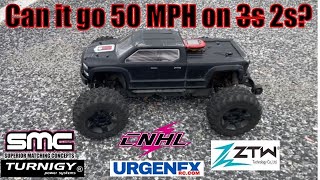 Arrma Big Rock  2s, 26t Pinion + $40 ZTW 120A ESC. As Fast as 3s on Stock Gearing? 4 LIPOs Tested!