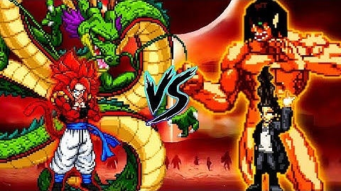 Gogeta SSJ4 V6 OP VS Eren S4 V3 OP (all form) in Jump Force Mugen