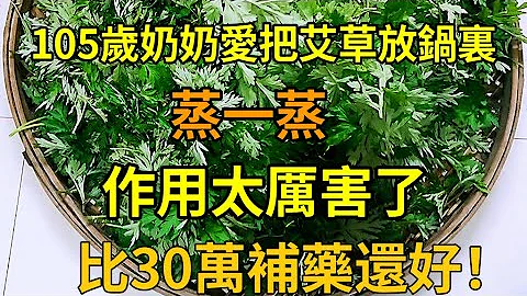 105歲奶奶喜歡把艾草這樣蒸一蒸，作用真是太厲害了，比30萬補藥還要好！很多人卻不知道，省錢又好用 - 天天要聞