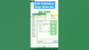 How to Create Drop-down List in Excel. | Data Validation #excel #short