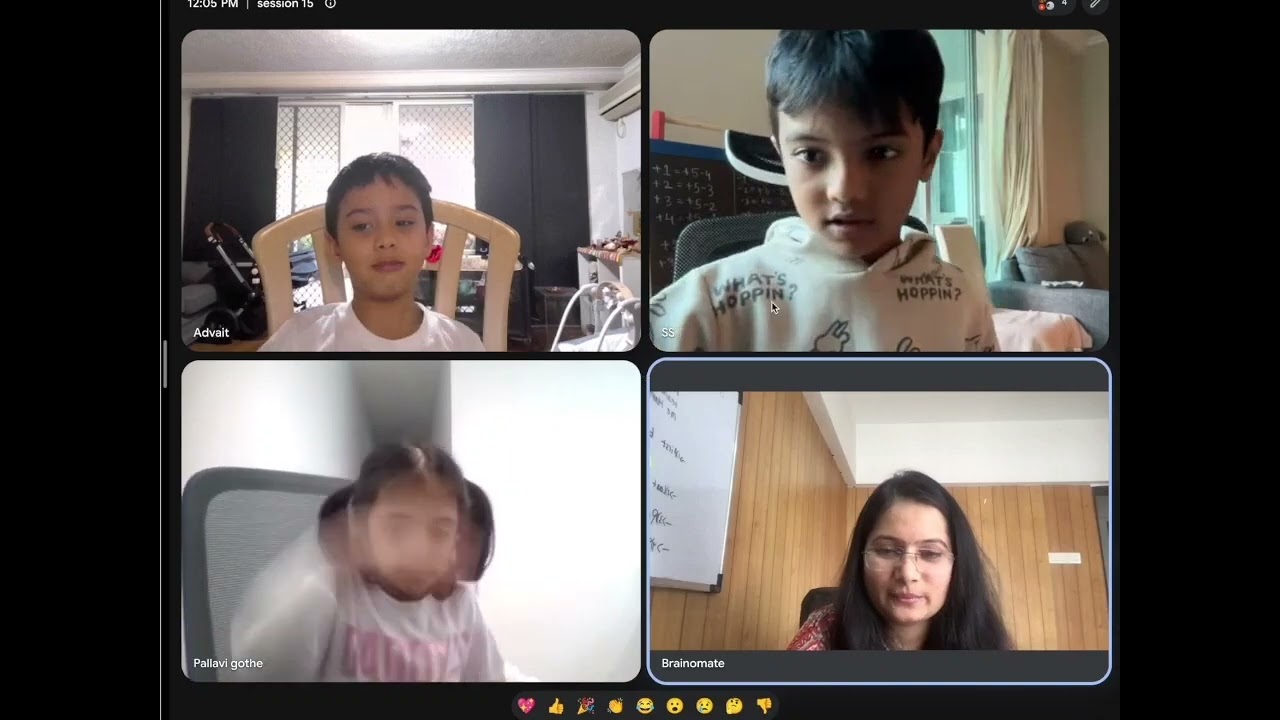 A real BrainoMate class on Google Meet