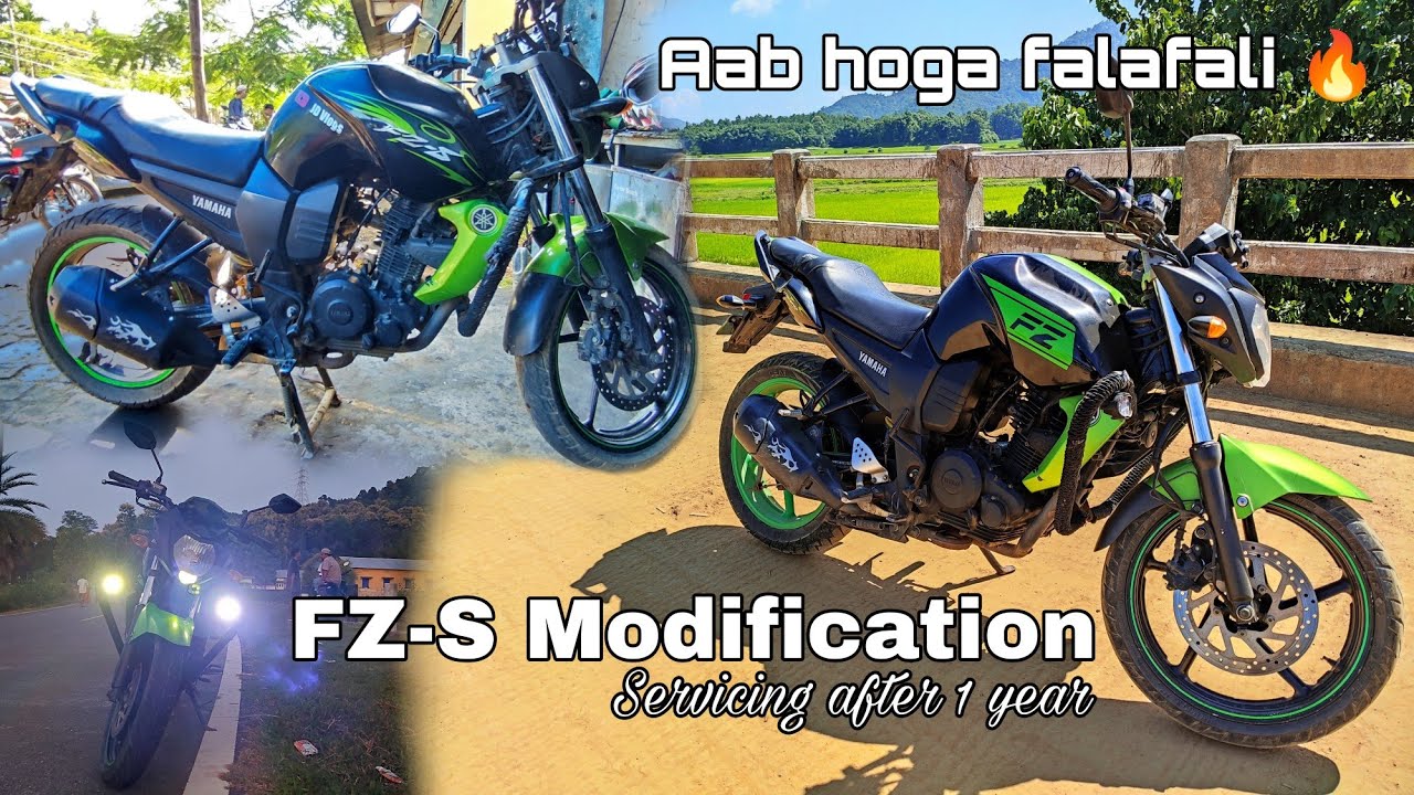 Yamaha FZS Modification | Servicing after 1 Year | Aab hoga Falafali 🔥 ...