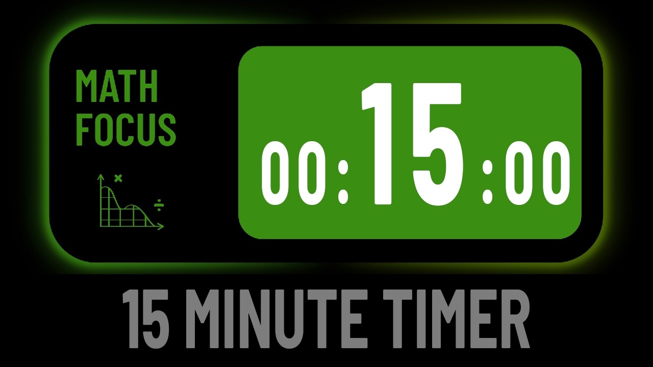 Minimalist Silent 15 Minute Countdown Timer For Math Focus - YouTube