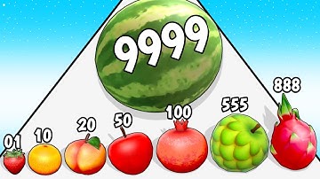 Fruit Rush 3D - Level Up Fruit Max Level ASMR ( Satisfying Game) Gameplay