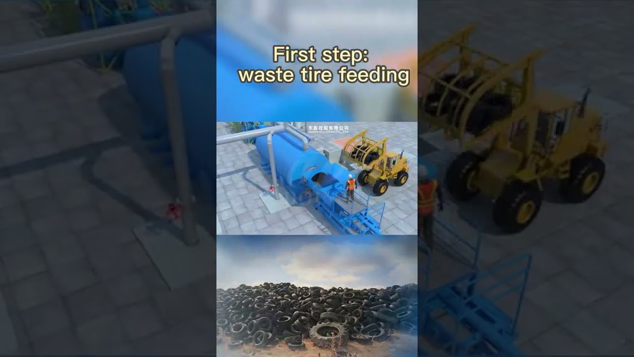 💎Waste tire to fuel oil pyrolysis machine- convert rubber tires to oil processing process
