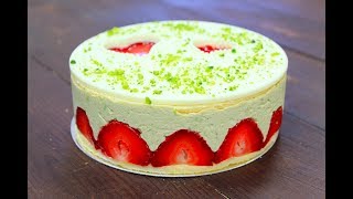Торт Фрезье / Фисташковый / Strawberry Fraisier Cake with Pistachios