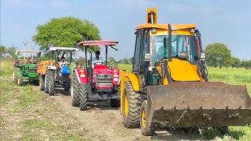 New Jcb 3dx Backhoe Machine Loading Red Mud In Mahindra and Swarai Tractor|Jcb and TractorCartoon 😍