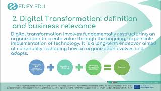 EDIFY EDU SC - Digital transformation and key component of digital business models