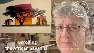 Scroll sawing my largest piece. The African Savanna.