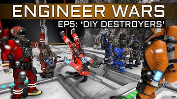 Space Engineers: DIY Destroyers! 3v3 Build-Off w/ Player Made Weapons (ENGINEER WARS #5)