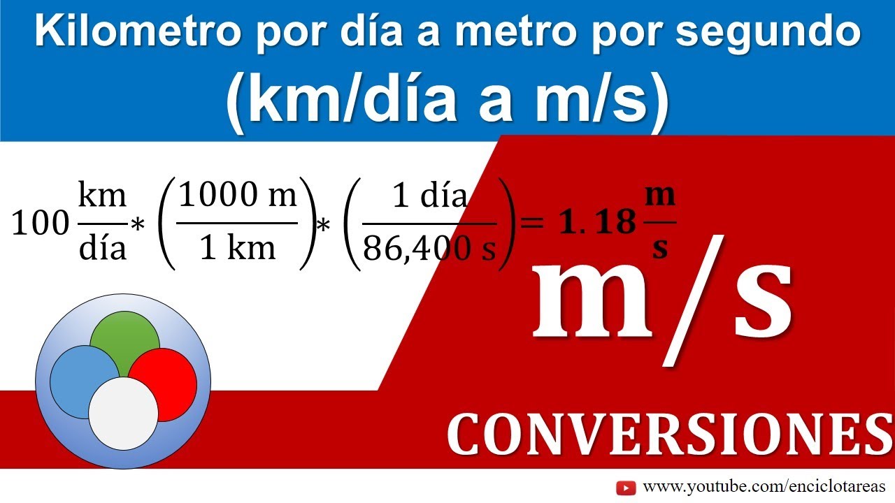 Kilómetro por día a metros por segundos (km/día a m/s) - YouTube