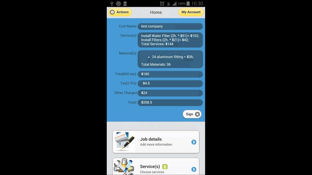 Plumbing Estimates App