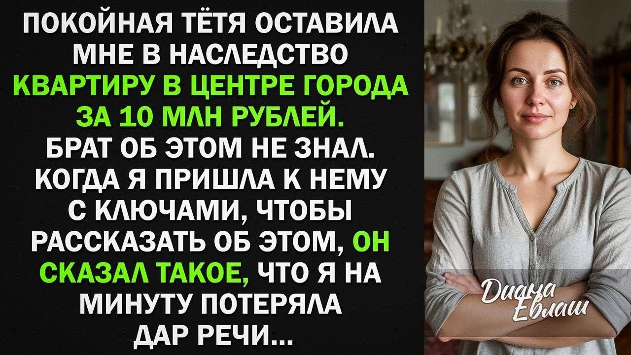 Тетя оставила мне в наследство квартиру за 10 млн. Когда об этому узнал брат, начался кошмар...