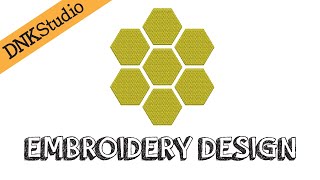 Hexagon Honeycomb Machine Embroidery Design