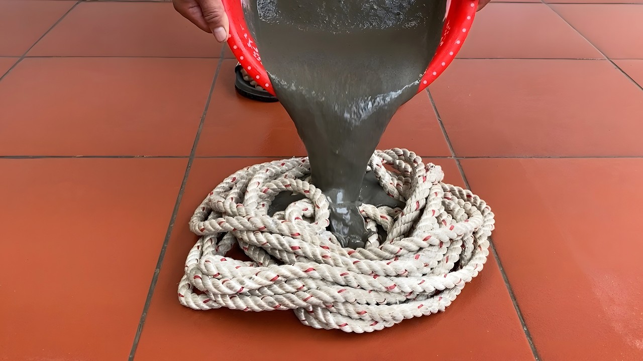 Reuse Rope Into ART __ So Easy To Make Super Cute Cement Plant Pots That Everyone Loves At Home