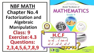 Math Class 9 (NBF) Exercise 4.3 Question 2, 3, 4, 5, 6, 7, 8, 9 – Solution – (FBISE)