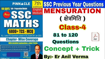 Mensuration Class-4 ,Pinnacle math book solution(7th edition) SSC que. short trick