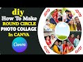 How To Make DIY Round Circle Photo Collage In CANVA, Round Family Photo Frame Banane Asaan Ka Tarika