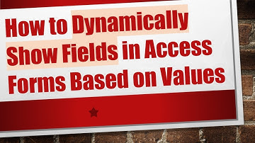 How to Dynamically Show Fields in Access Forms Based on Values
