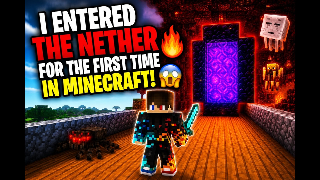I Entered the Nether for the First Time in Minecraft! 🔥😱 - YouTube