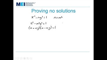 MEI FPT: Number Theory 4 - Diophantine equations: Pell