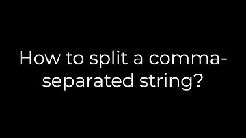 Java :How to split a comma-separated string?(5solution)