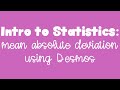 Understanding Mean Absolute Deviation and Statistics