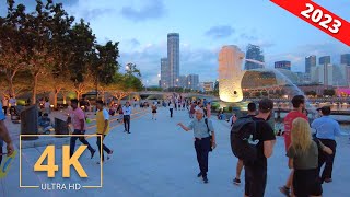 Promenade Walk: Singapore 🇸🇬 Marina Bay | Evening | 4K | Street Walk | Virtual Walking 2023