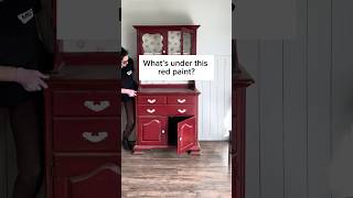 Celebrity What’s Hiding Under This Red Paint? 😳 | Vintage Hutch Furniture Flip #beforeandafter Profile