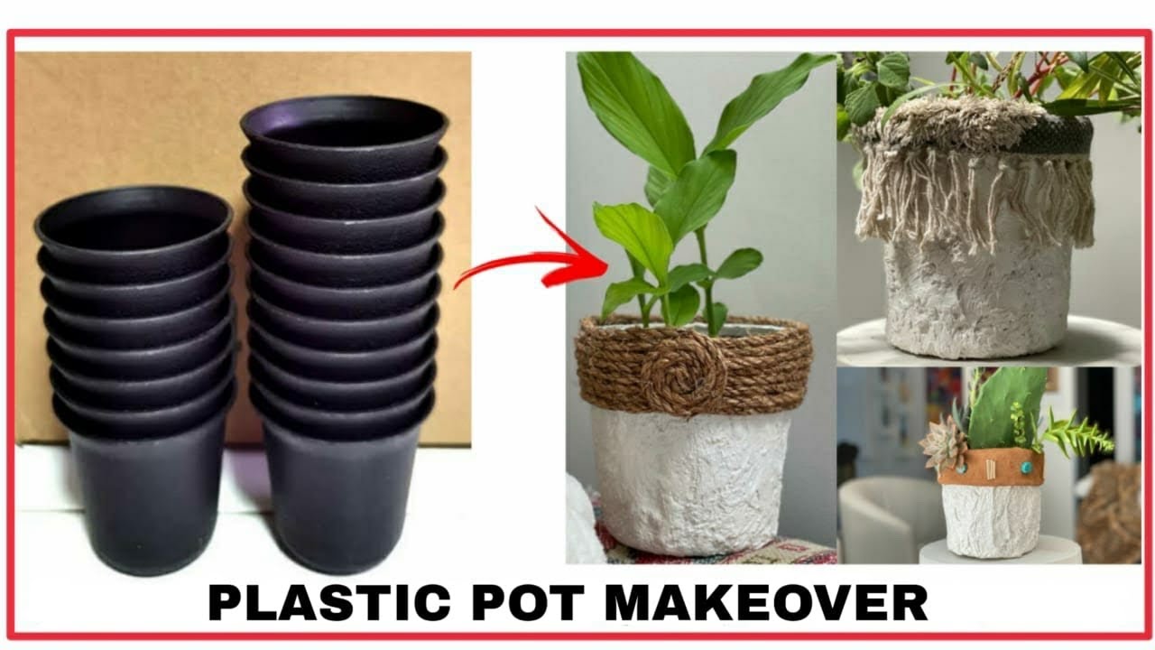 The High-End Makeover for Plain Plastic Plant Pots  Plastic plant pots,  Cheap planters, Plastic plants