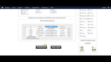 Export Joomla Users & Joomla Contacts to Excel or CSV file