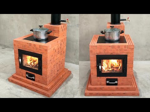 Видео: Как построить зимнюю печь-отопление — Варочная печь из суперкрасивого красного кирпича.