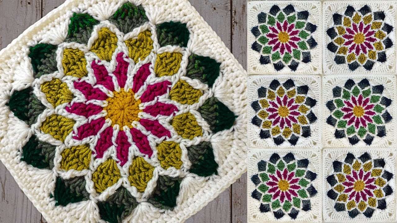 FABULOUS!! Crochet For Beginner's 👉Perfect Stained Glass Granny Square@sara1111