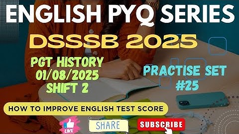 DSSSB ENGLISH PRACTICE SET 25@dsssbexamwindow #dsssbexamwindow 